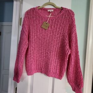 NWT!!  Vibrant Pink Crew Neck Sweater